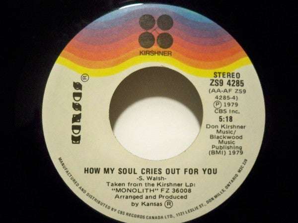 Kansas (2) : Reason To Be (7", Single)