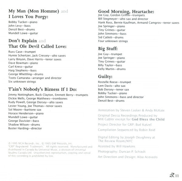 Billie Holiday : Billie Holiday's Greatest Hits (CD, Comp)