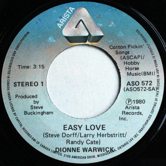 Dionne Warwick : Easy Love (7", Single)