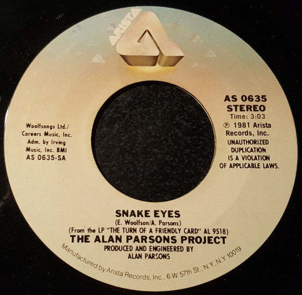The Alan Parsons Project : Snake Eyes / I Don't Wanna Go Home (7")
