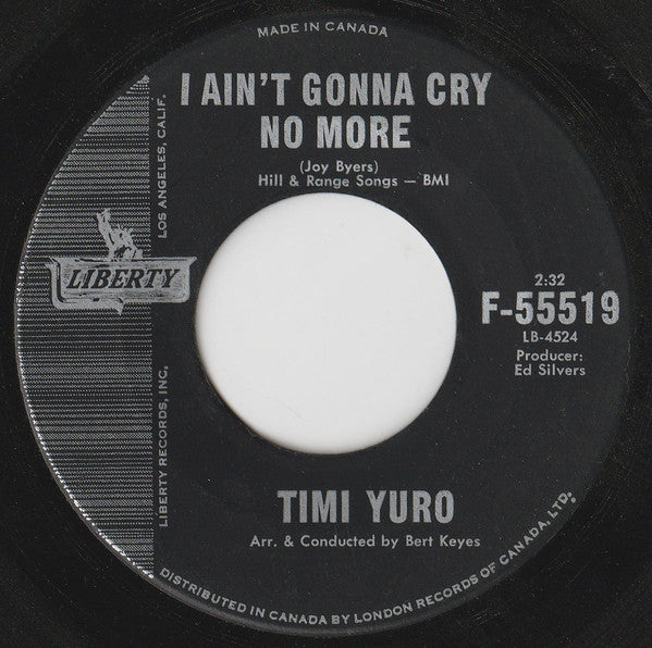Timi Yuro : The Love Of A Boy / I Aint Gonna Cry No More (7", Single)
