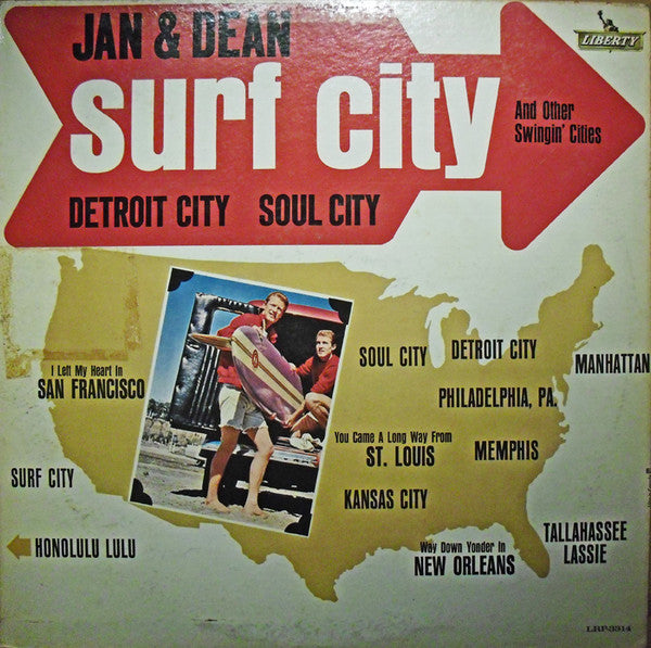 Jan & Dean : Surf City And Other Swingin' Cities (LP, Album, Mono)