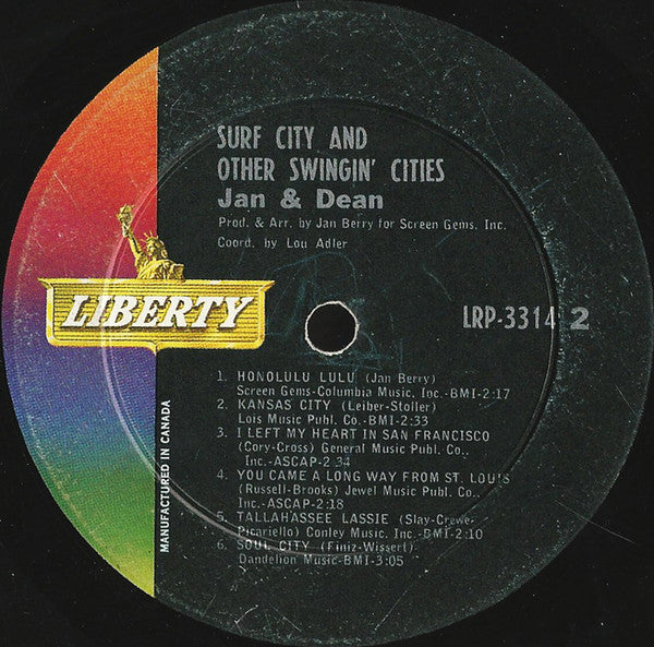 Jan & Dean : Surf City And Other Swingin' Cities (LP, Album, Mono)
