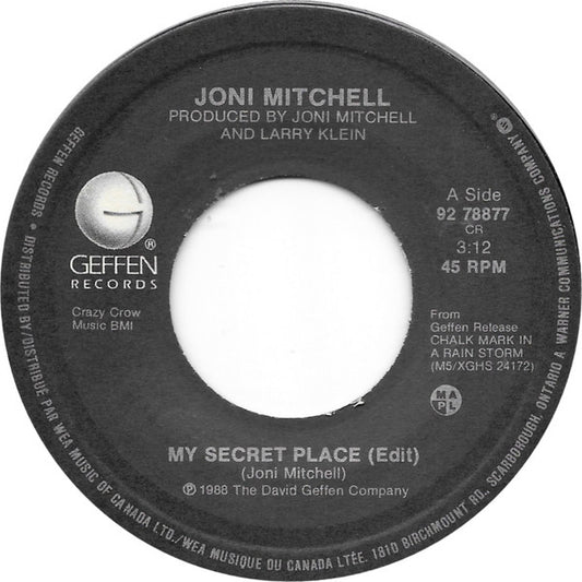 Joni Mitchell : My Secret Place (7", Single)