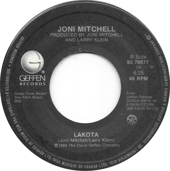 Joni Mitchell : My Secret Place (7", Single)