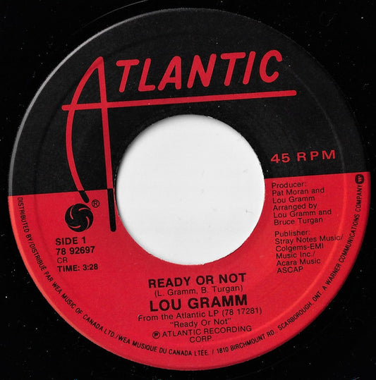 Lou Gramm : Ready Or Not (7", Single)