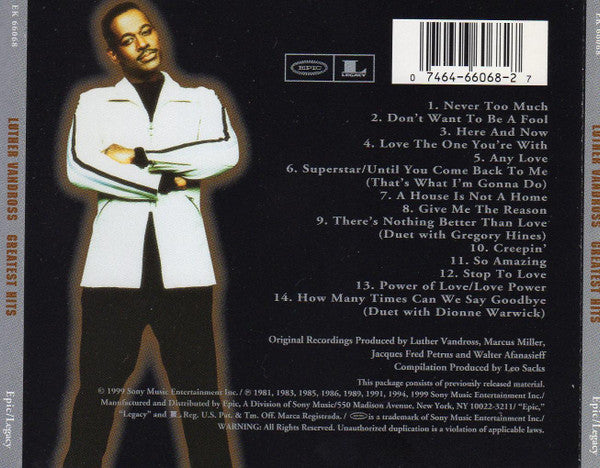 Luther Vandross : Greatest Hits (CD, Comp, RM)