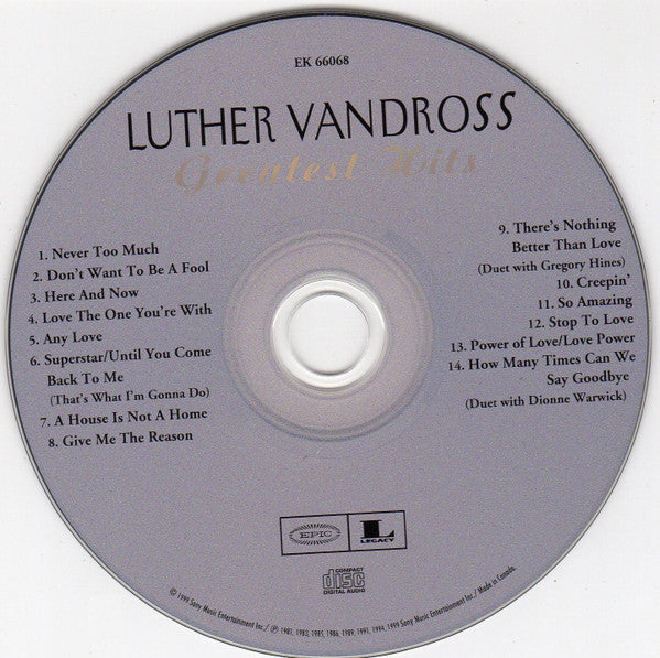 Luther Vandross : Greatest Hits (CD, Comp, RM)