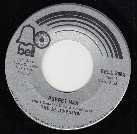The Fifth Dimension : Puppet Man (7", Single, Mono)