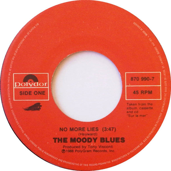 The Moody Blues : No More Lies (7", Single, M/Print)