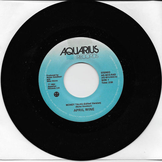 April Wine : Money Talks (7", Single, Promo)