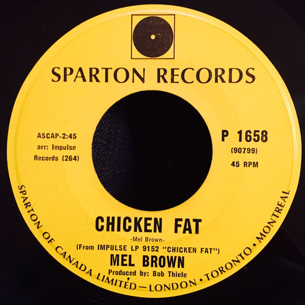 Mel Brown : Chicken Fat / Shanty (7", Single)