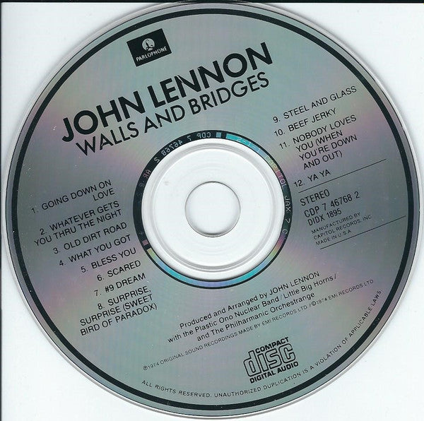John Lennon : Walls And Bridges (CD, Album, M/Print, RE)
