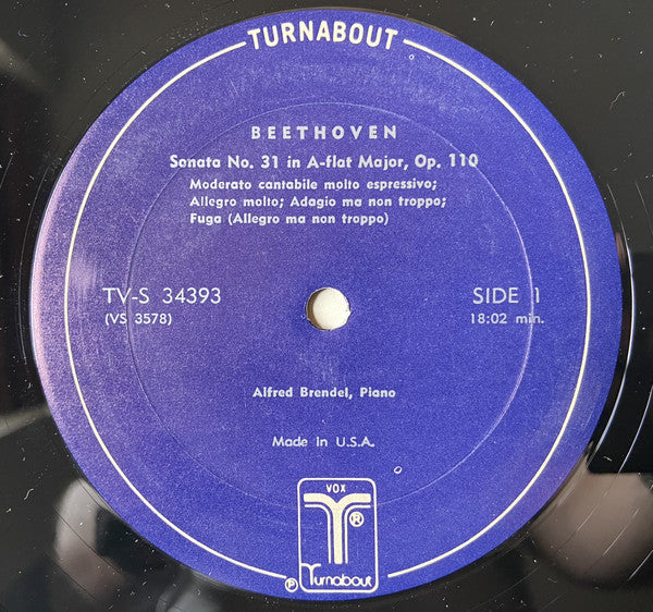 Beethoven* - Alfred Brendel : Sonata No. 31 In A-Flat Major, Op. 110 / Sonata No. 32 In C-Minor, Op. 111 (LP, Album, Mono, Yel)
