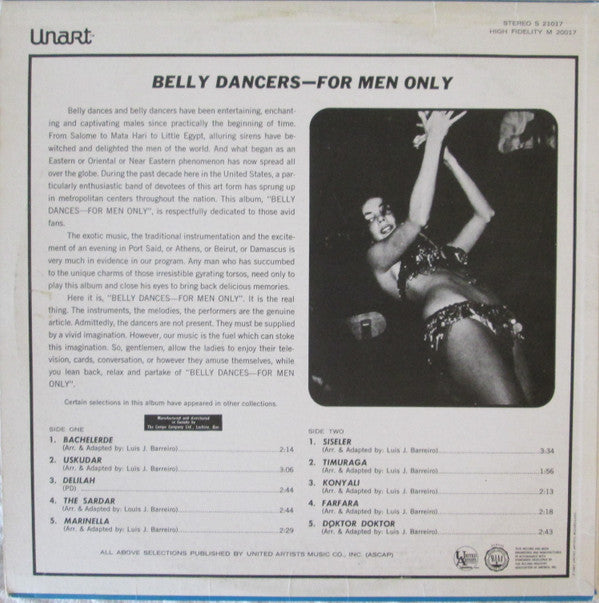 Gus Vali And His Orchestra : Belly Dances For Men Only (LP)