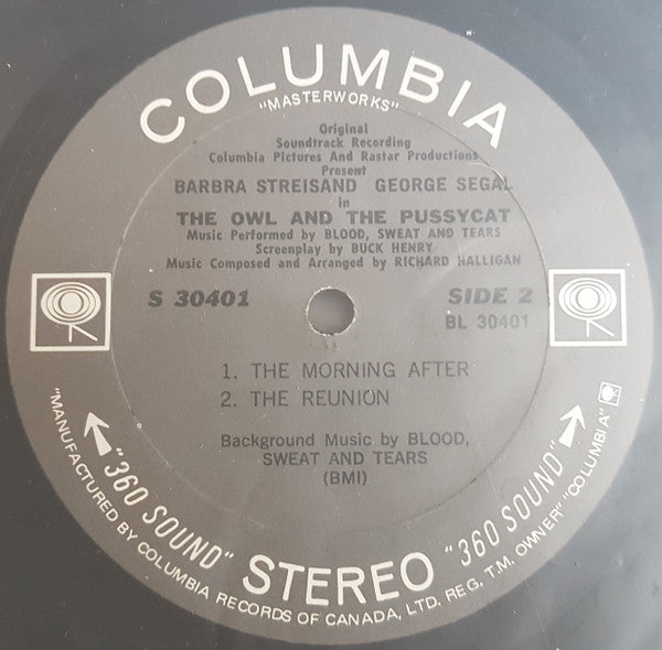 Barbra Streisand, George Segal, Blood, Sweat And Tears : The Owl And The Pussycat (Comedy Highlights And Music From The Soundtrack) (LP, Album)