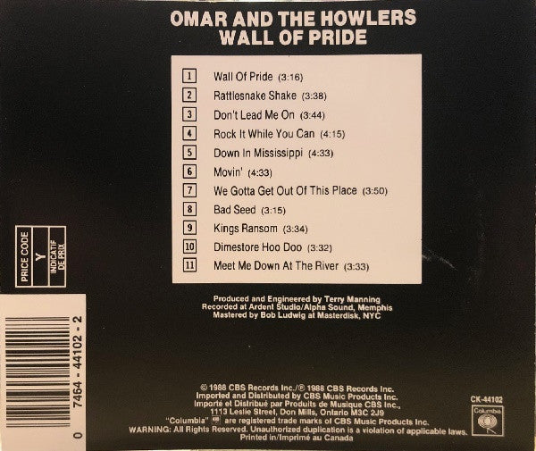Omar And The Howlers : Wall Of Pride (CD, Album)