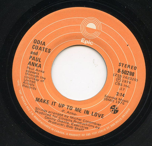 Odia Coates And Paul Anka : Make It Up To Me In Love (7")