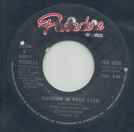Leon & Mary Russell : Rainbow In Your Eyes (7", Single)
