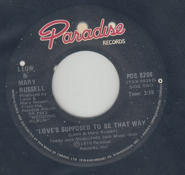 Leon & Mary Russell : Rainbow In Your Eyes (7", Single)