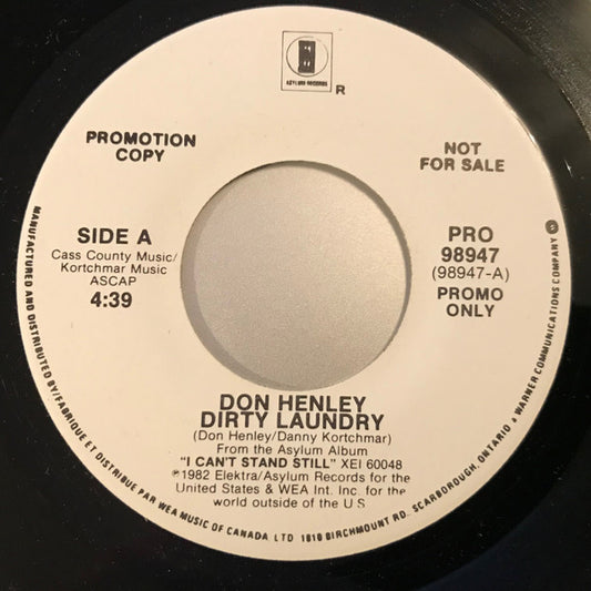 Don Henley : Dirty Laundry (7", Single, Promo)