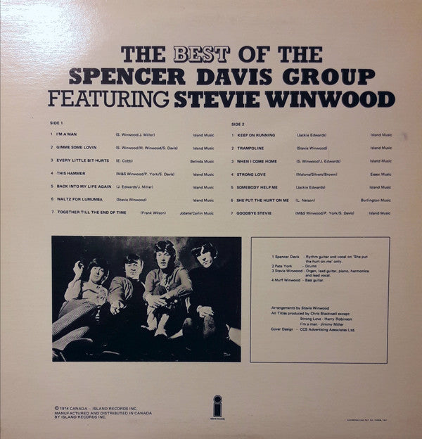 The Spencer Davis Group Featuring Steve Winwood : The Best Of The Spencer Davis Group Featuring Stevie Winwood (LP, Comp, RP)