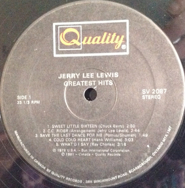 Jerry Lee Lewis : Greatest Hits (LP, Comp)