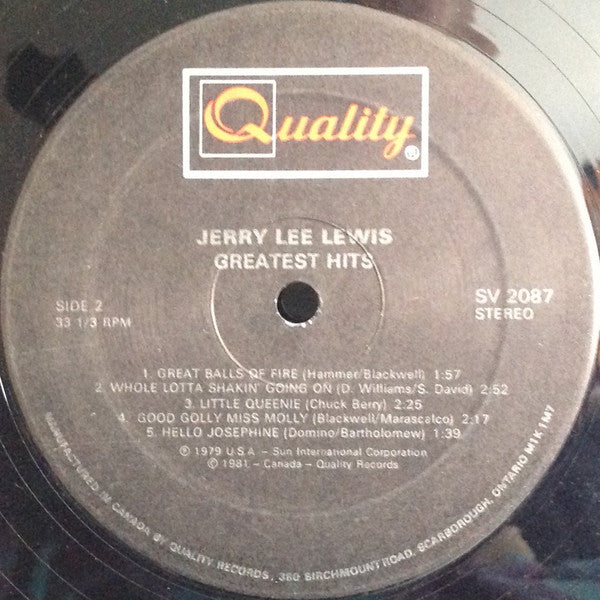 Jerry Lee Lewis : Greatest Hits (LP, Comp)