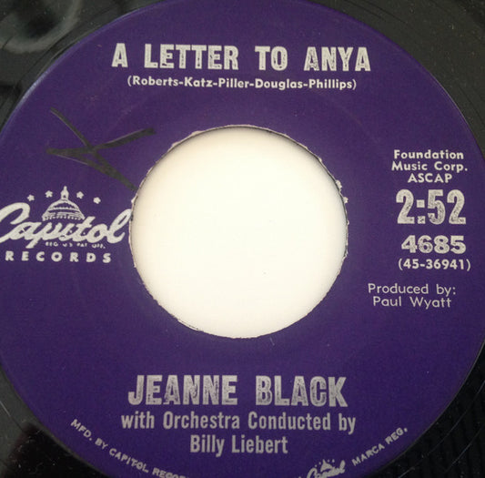 Jeanne Black : A Letter To Anya (7", Single)