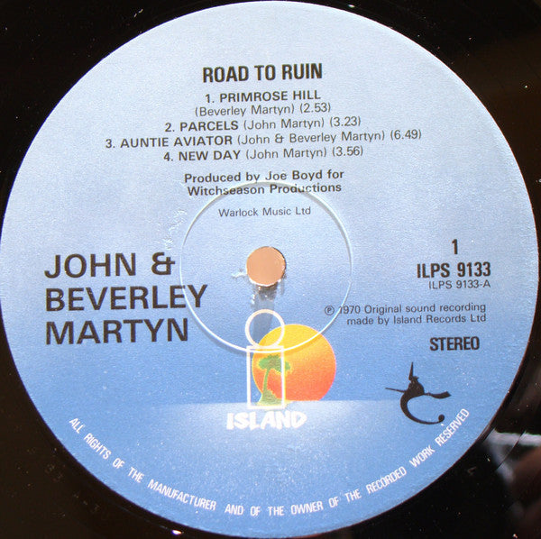 John & Beverley Martyn : The Road To Ruin (LP, Album, RE)