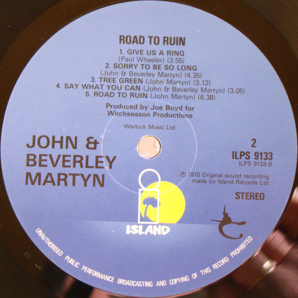 John & Beverley Martyn : The Road To Ruin (LP, Album, RE)