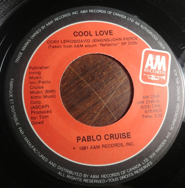 Pablo Cruise : Cool Love / Jenny (7", Single)