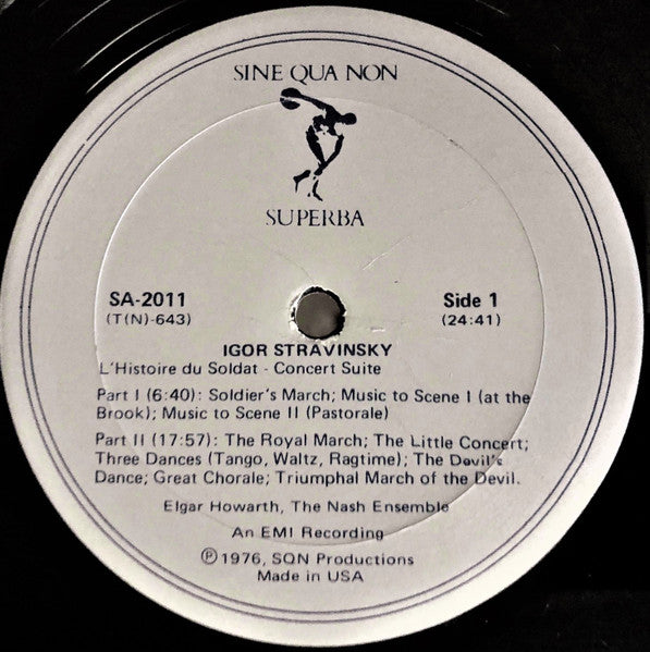 Igor Stravinsky : The Nash Ensemble Conducted By Elgar Howarth : The Soldier's Tale Concert Suite / Dumbarton Oaks Concerto / Octet For Wind (LP, Album)