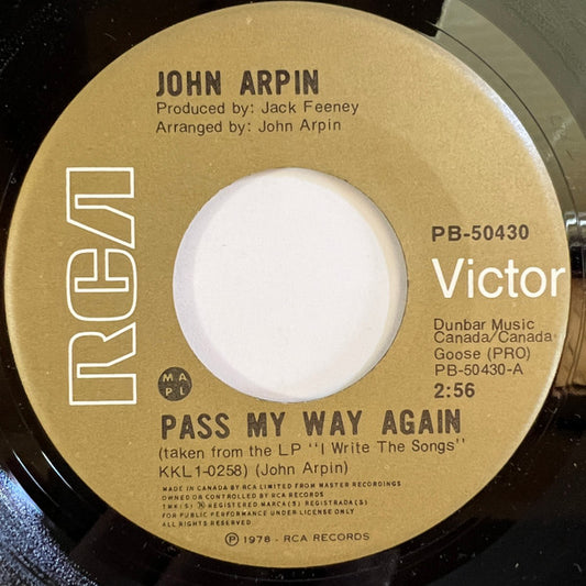 John Arpin : Pass My Way Again (7", Single)