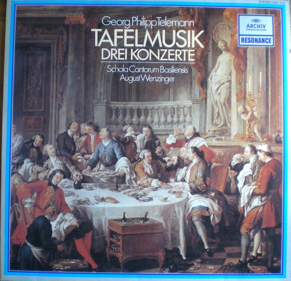 Georg Philipp Telemann, Schola Cantorum Basiliensis, August Wenzinger : Tafelmusik - Drei Konzerte (LP, RE)