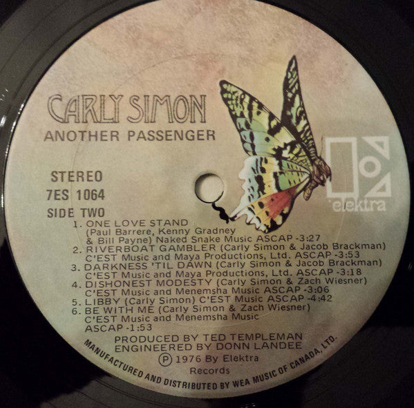 Carly Simon : Another Passenger (LP, Album, Lab)