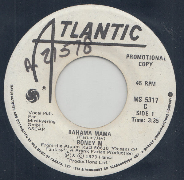 Boney M* : Bahama Mama (7", Promo)