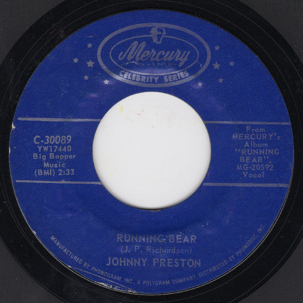 Johnny Preston : Running Bear / Cradle Of Love (7", RE)