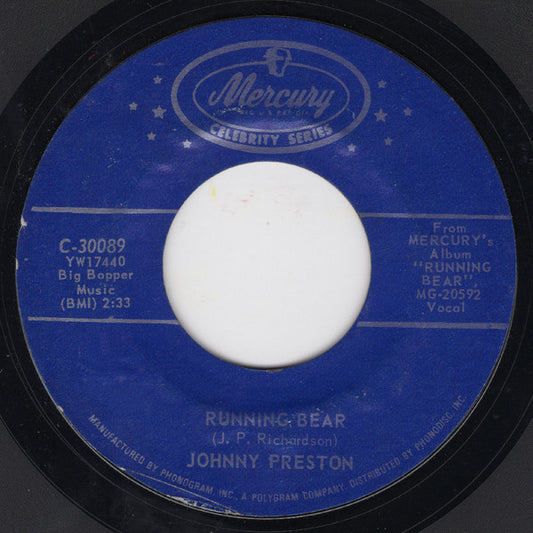 Johnny Preston : Running Bear / Cradle Of Love (7", RE)