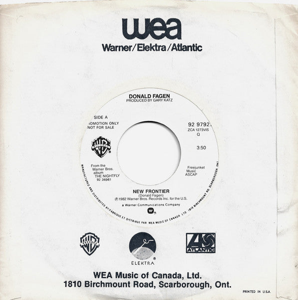 Donald Fagen : New Frontier (7", Single, Promo)