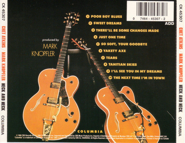 Chet Atkins / Mark Knopfler : Neck And Neck (CD, Album)