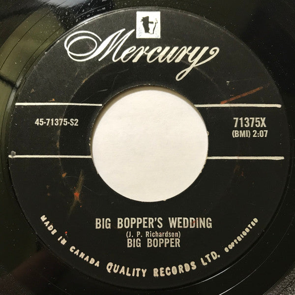 Big Bopper : Big Bopper's Wedding / Little Red Riding Hood (7", Single)