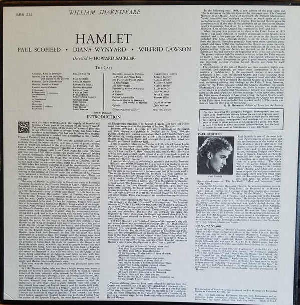 William Shakespeare, Paul Scofield : Hamlet (4xLP + Box)