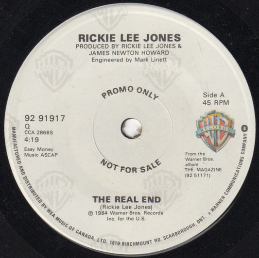 Rickie Lee Jones : The Real End (7", Promo)