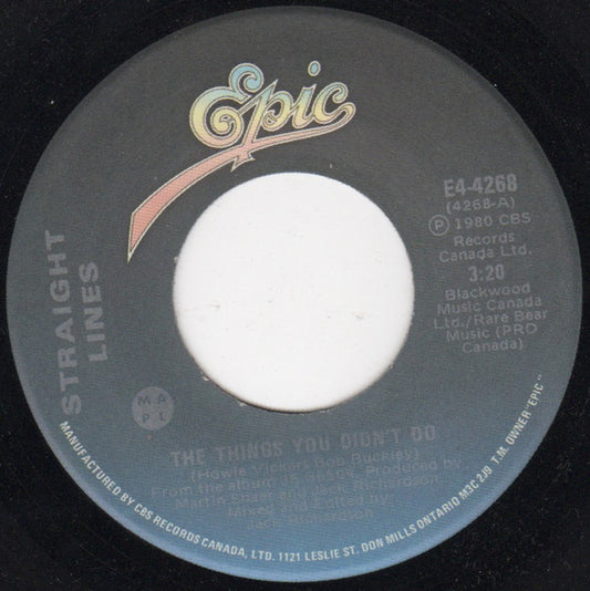 Straight Lines : The Things You Didn't Do (7")