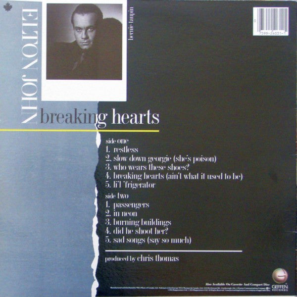 Elton John : Breaking Hearts (LP, Album)