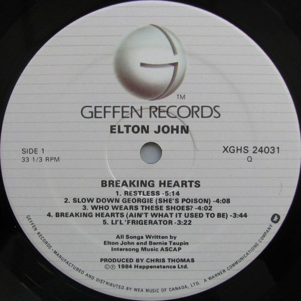 Elton John : Breaking Hearts (LP, Album)