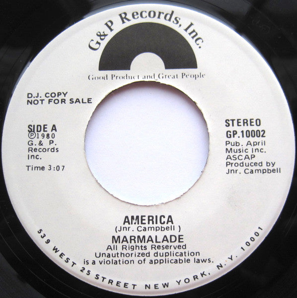 The Marmalade : America / Oh Suzie (7", Single, Promo)
