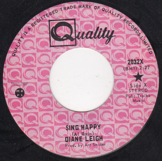 Diane Leigh* : Sing Happy (7", Single)