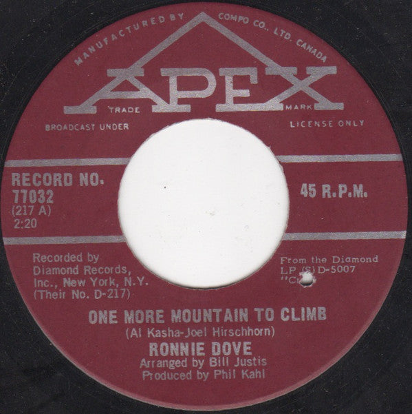 Ronnie Dove : One More Mountain To Climb (7")